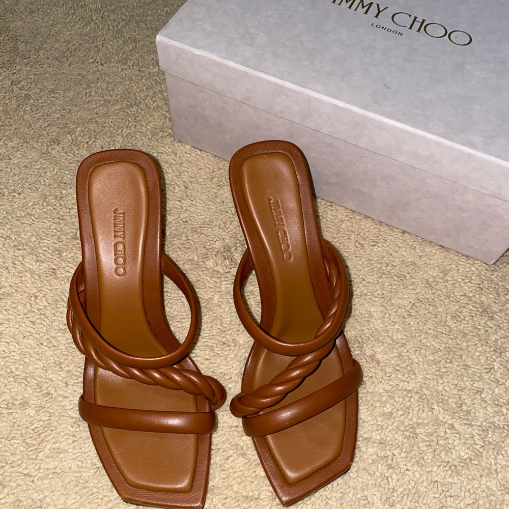 Brand New Jimmy Choo Brown Leather Women's Sandals